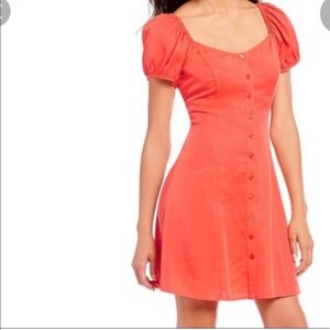 Brown/ Maroon button down dress